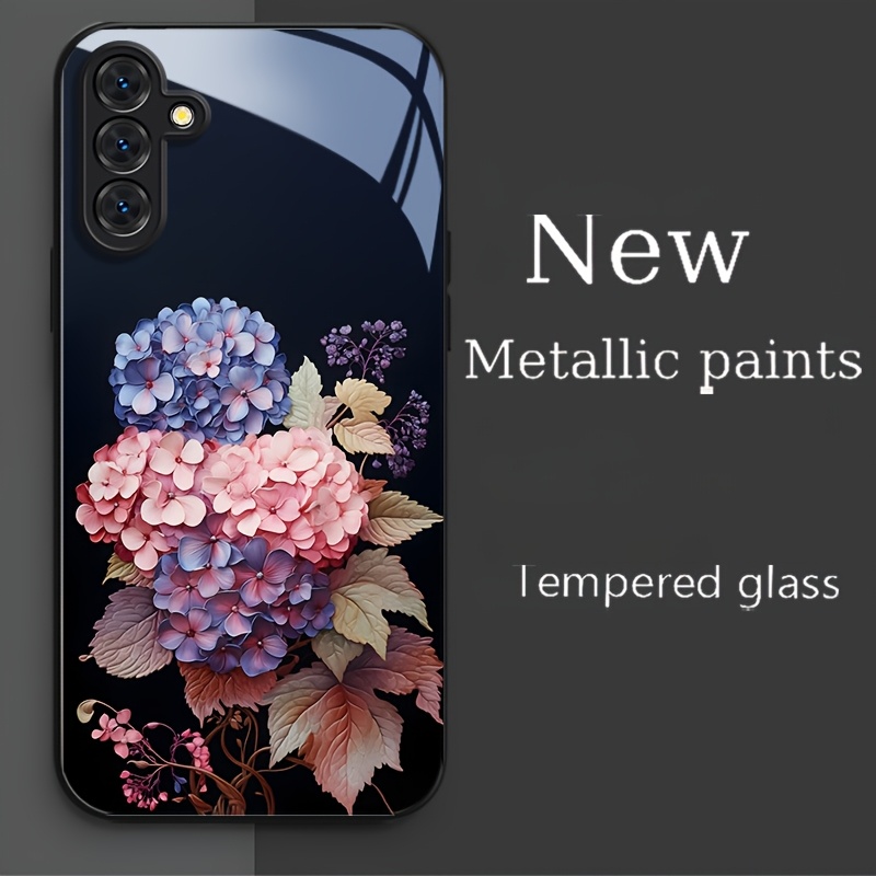 Samsung Galaxy S24 - Metallisch lackierte Handyhülle aus gehärtetem Glas,
